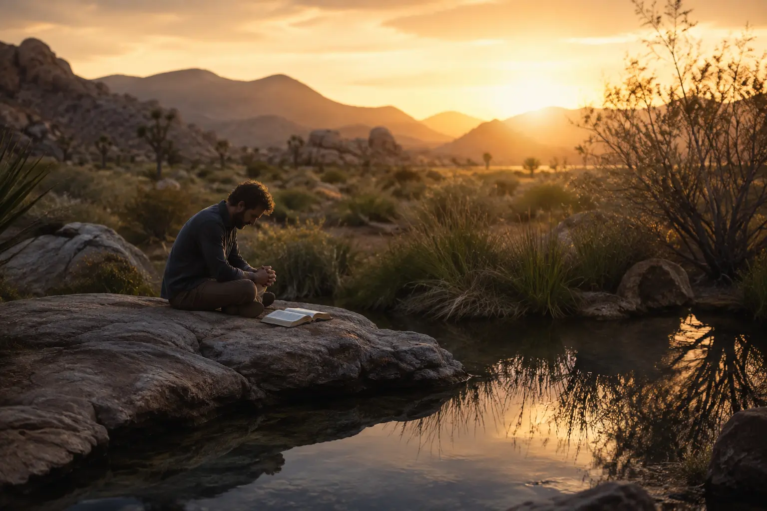 A quiet moment of prayer, breath, and renewal