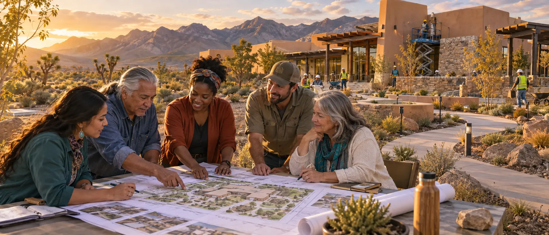 People reviewing plans as a shared project takes shape